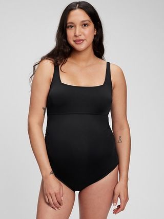 Maternity Recycled Square Neck One-Piece Swimsuit | Gap (US)