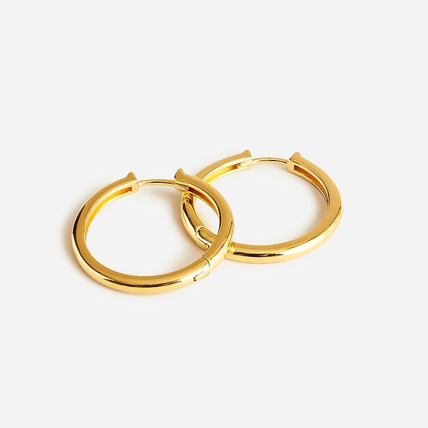 Demi-fine 14k gold-plated medium hoop earrings | J.Crew US