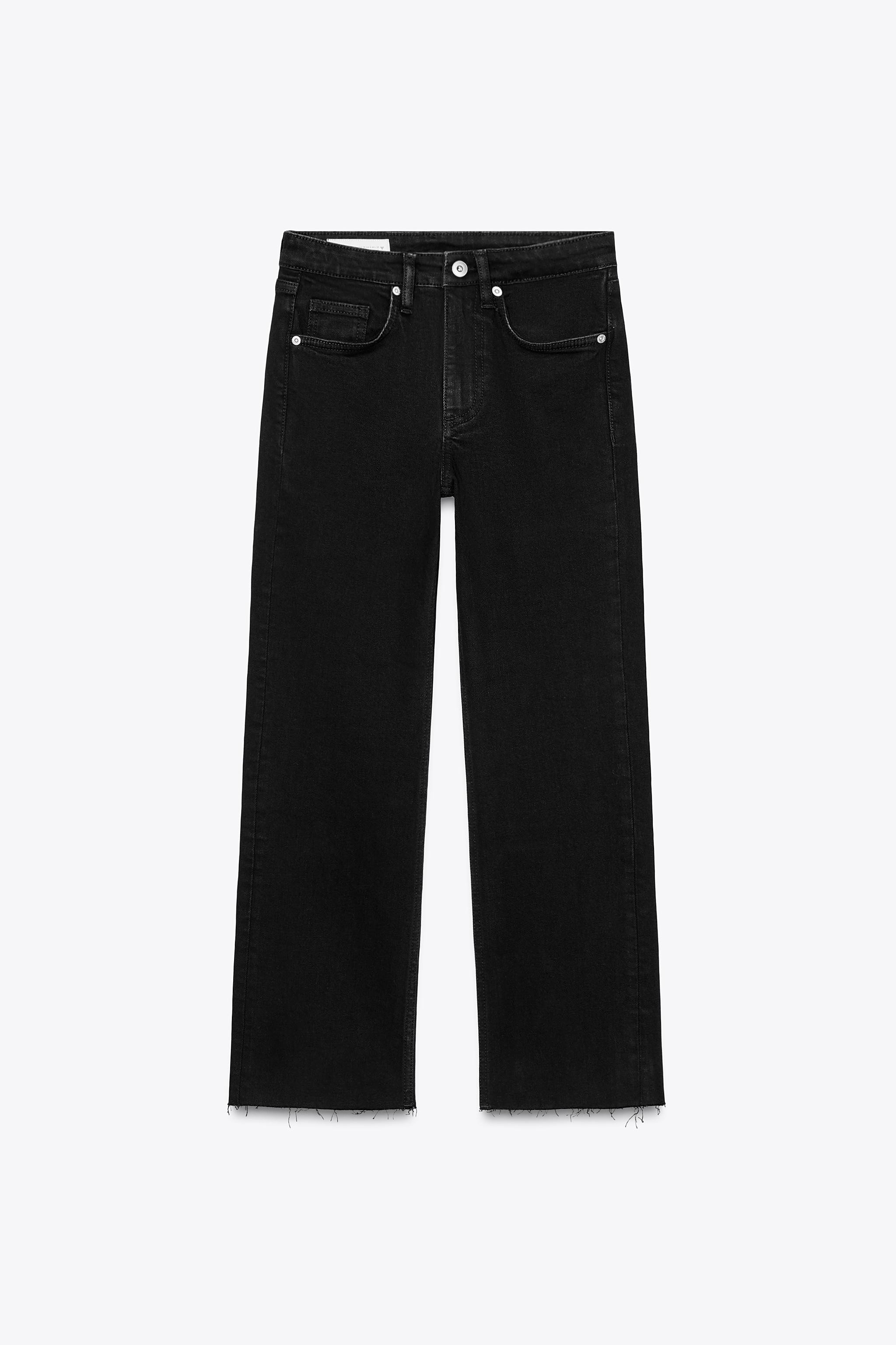 FLARED CROPPED HIGH WAIST TRF JEANS | Zara US