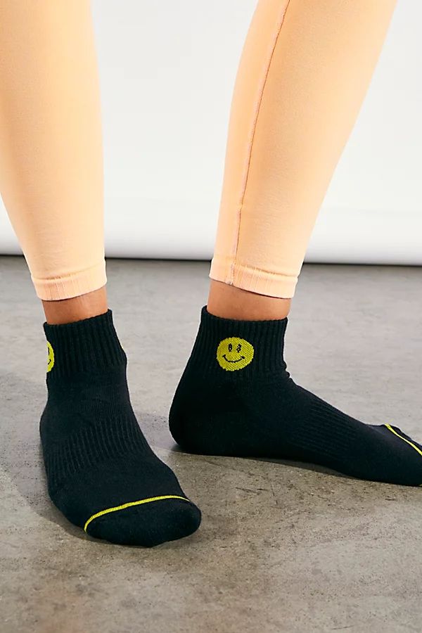 Movement Smiling Buti Ankle Socks by FP Movement at Free People, Black / Yellow, One Size | Free People (Global - UK&FR Excluded)