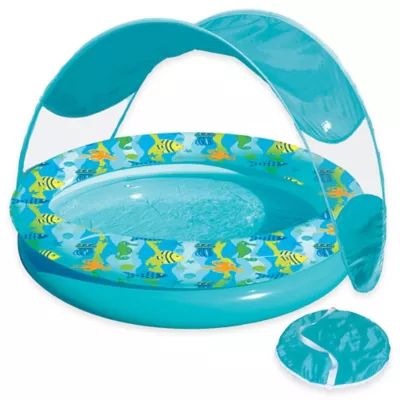 Aqua Leisure® Tot Sunshade Pool with Canopy and Carry Bag in Turquoise/Multi | buybuy BABY | buybuy BABY