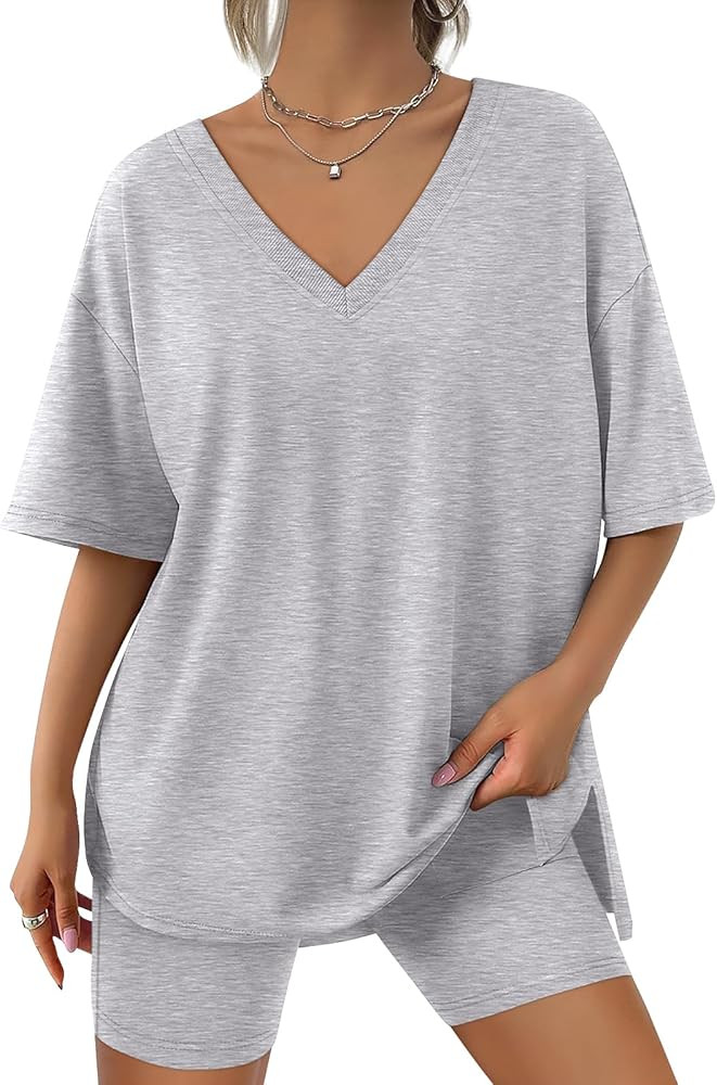 Trendy Queen Womens Two Piece Lounge Sets Spring Outfits 2026 Summer Fashion Vacation Tops Shorts... | Amazon (US)