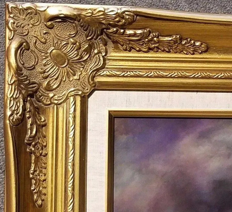 4" gold linen French Louis XVI Style Vintage frame art gallery B9GL frames4artcom | Etsy (US)