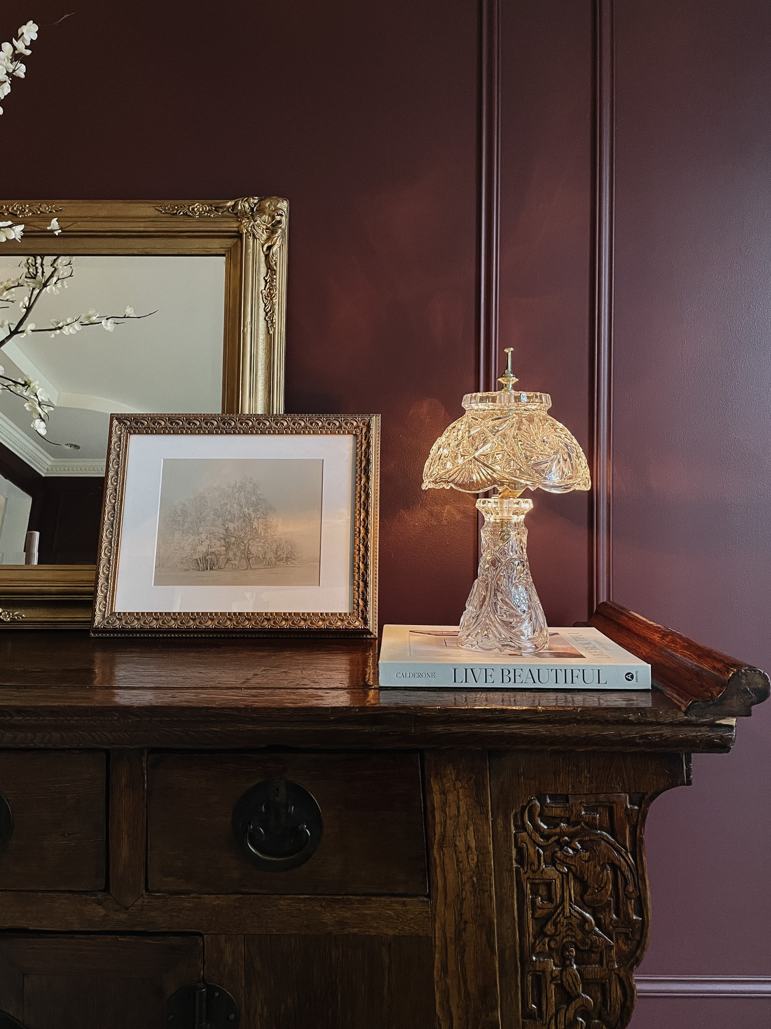 Vintage crystal lamp. Gold picture frame. Digital art. Home decor. 

#LTKhome