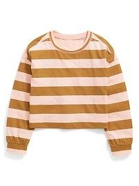 Cropped Vintage Printed Long-Sleeve T-Shirt for Girls | Old Navy (US)