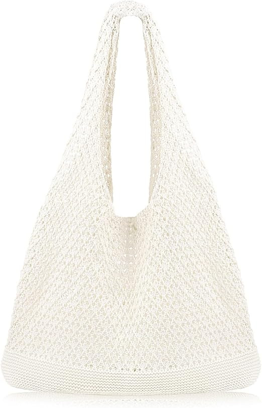 COOKOOKY Crochet Beach Tote bag Summer Beach Bag for Women Aesthetic Mesh Tote Bag Hippie Bag Kni... | Amazon (US)