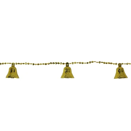 9' Northlight Shiny Gold Bell Beaded Artificial Christmas Garland Set - Unlit | Walmart (US)