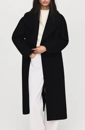 MANGO Belted Wool Blend Coat | Nordstrom | Nordstrom