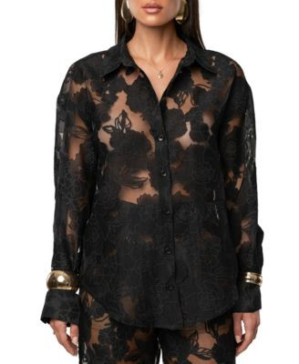 Women's Organza Floral Blouse | Macy's