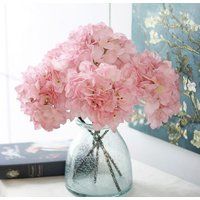 Artificial Hydrangea Stem Faux Pink Fake Bouquet Flower Arrangement Wedding Centerpiece Home Decor S | Etsy (US)