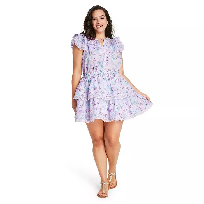 Women's Lou Double Ruffle Dress - LoveShackFancy for Target (Regular & Plus) Lavender Purple | Target