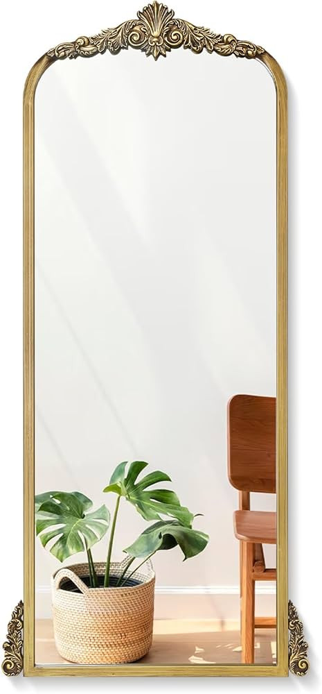 BohoBliss Tall Vintage Mirror, 23"X47" Gold Arch Mirror for Wall, Wall-Mounted Hanging Mirror, An... | Amazon (US)