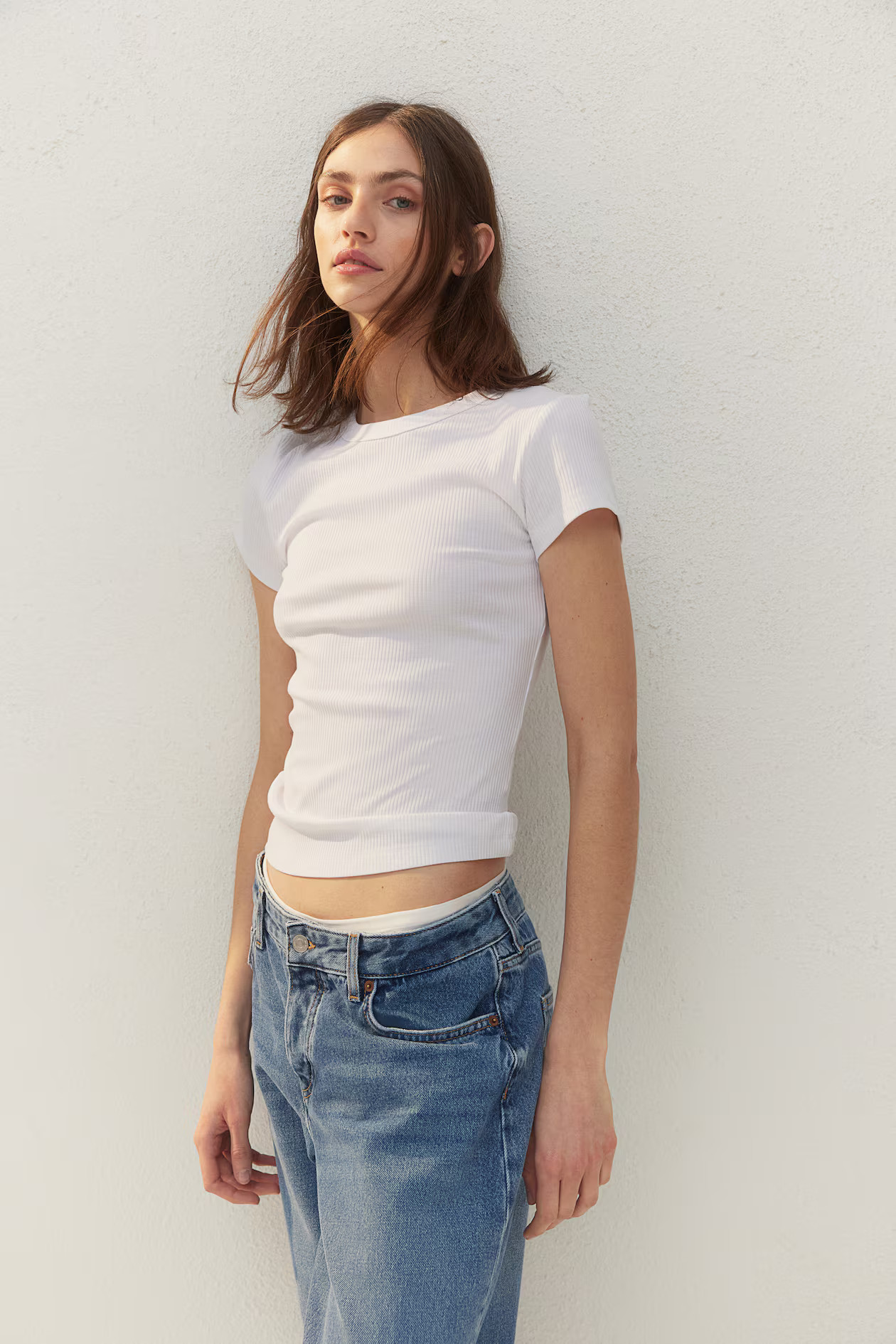 Geripptes T-Shirt - Weiß - Ladies | H&M AT | H&M (DE, AT, CH, NL, FI)