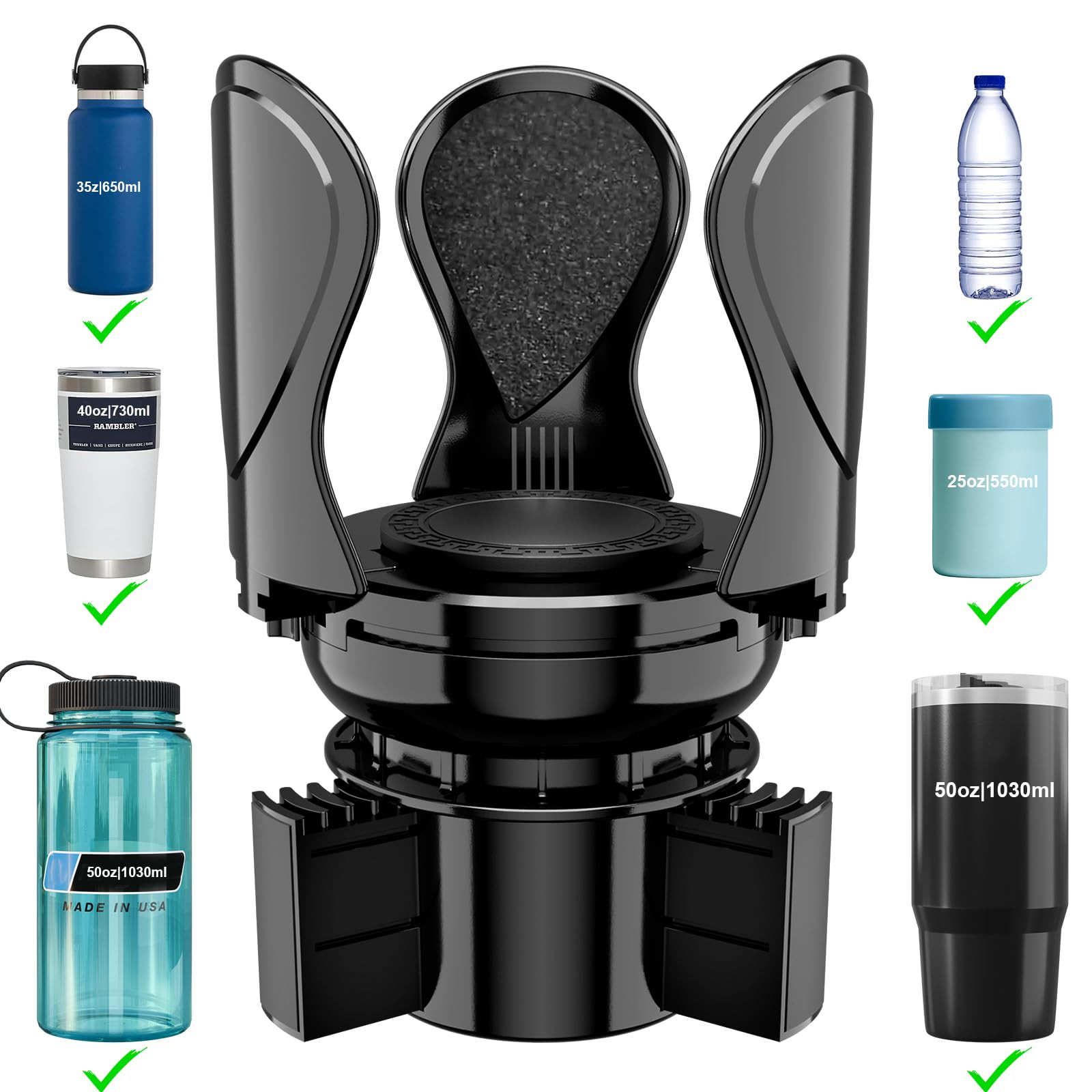 Car Cup Holder Expander, Cup Holder Extender Adapter with Expandable Arm and Adjustable Base, Com... | Amazon (US)