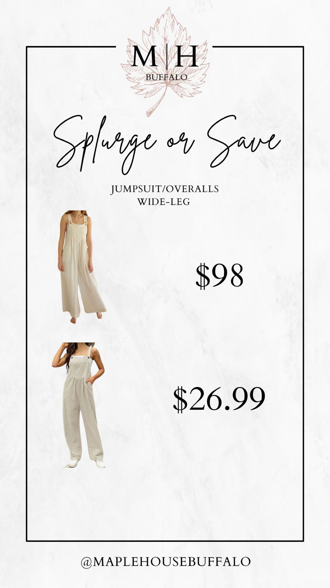 Spring | Summer | Fall overalls | jumper | jumpsuit - save vs splurge! I love how the splurge looks but I also have the save, it fits great and I get so many compliments. These would also make great maternity outfit options! Comes in several colors too! Summer outfit women

#LTKstyletip #LTKunder50 #LTKFind