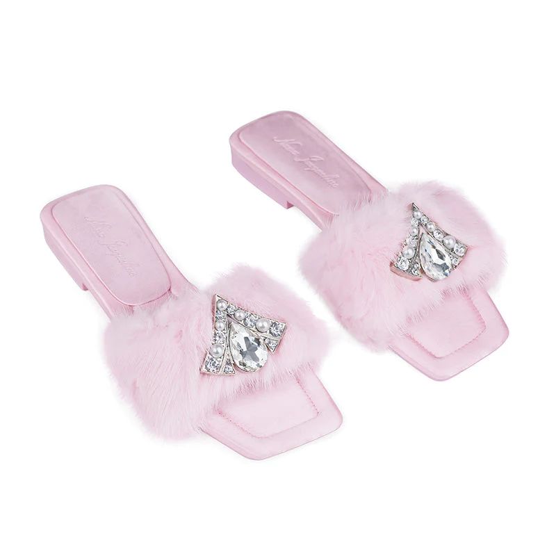 Chantal Fur Sandals (Pink) | Nana Jacqueline
