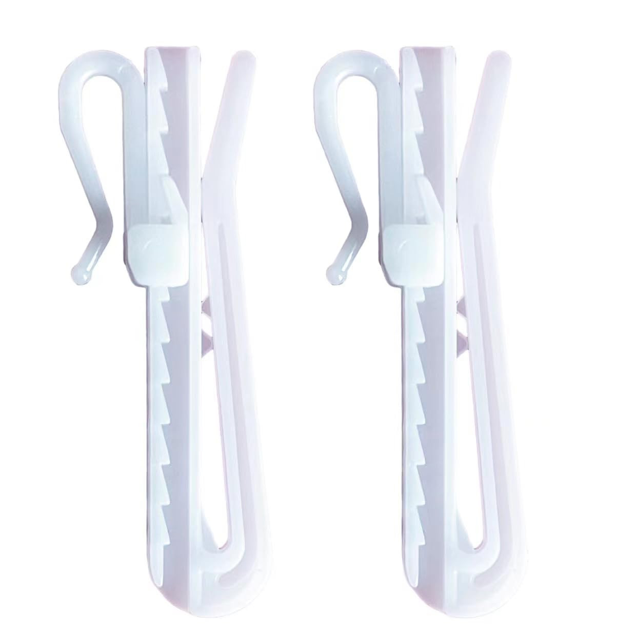 50 Pcs Plastic Adjustable Depth Pleat Hooks for Window, Door and Shower Curtains (70mm) | Amazon (US)