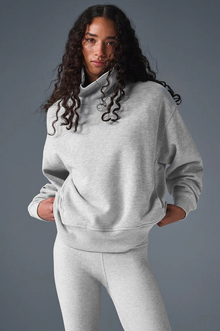 Hazy Mock Neck Pullover - Athletic Heather Grey | Alo Yoga (US)