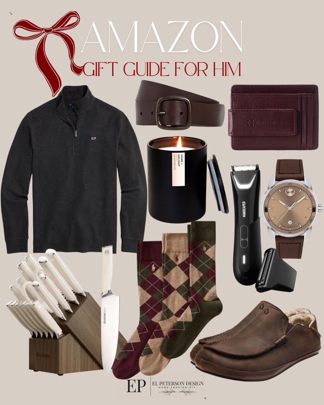 Amazon
Gift Guide for him
Sweater
Candle
Belt 
Wallet
Slippers
Knife set
Shaver
Socks 
Watch

#LTKFindsUnder50 #LTKFindsUnder100 #LTKGiftGuide