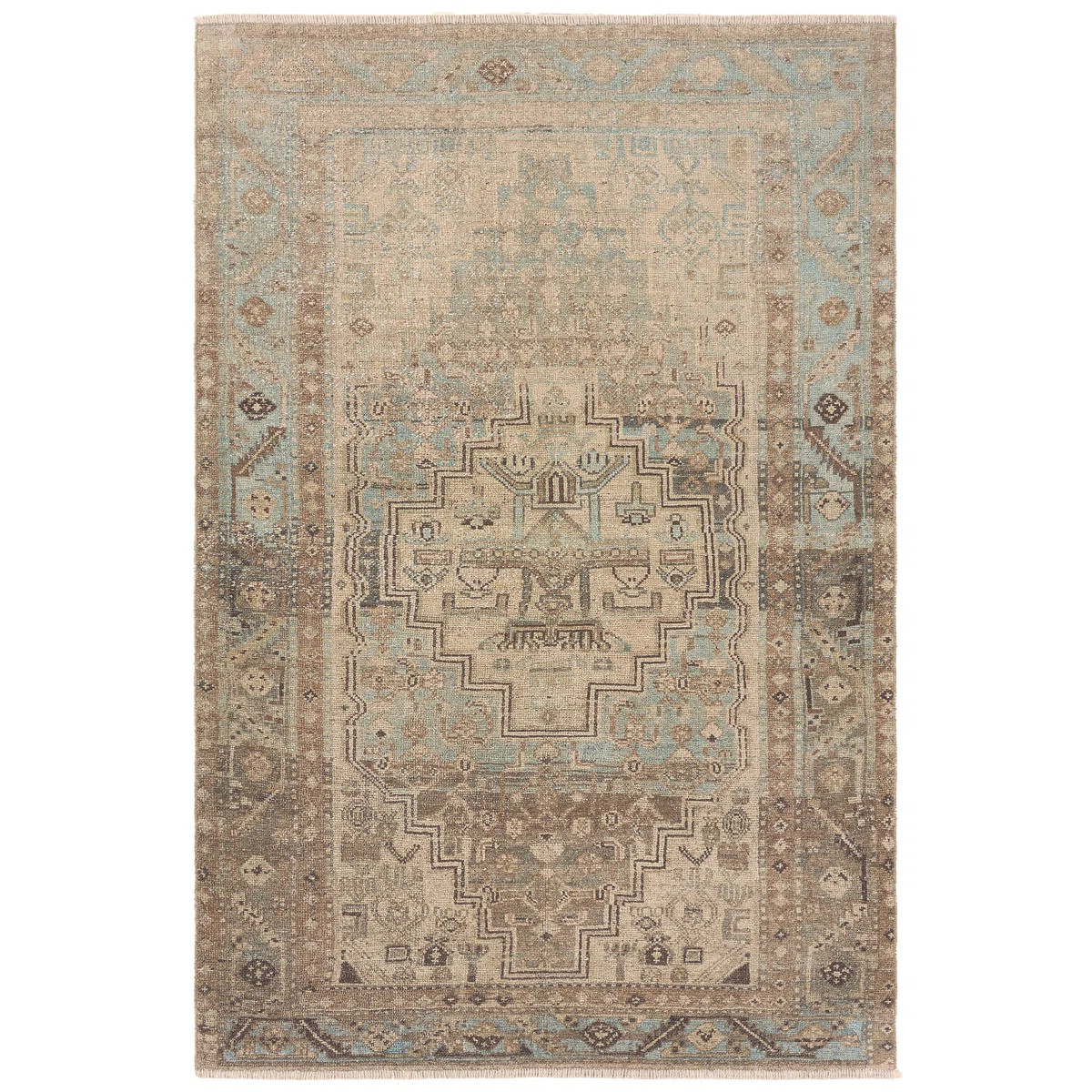 Vibe by Bungalow Rose Achel Medallion Machine Washable Green/Blue Area Rug | Wayfair North America