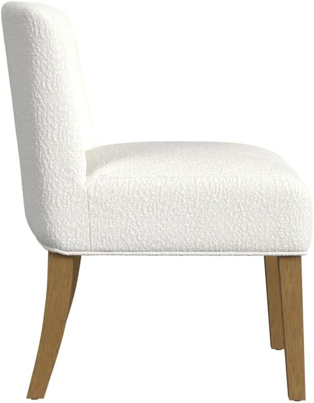 HomePop Upholstered Dining Chairs with Low Back |Decorative Home Furniture, Cream Boucle (Single ... | Amazon (US)