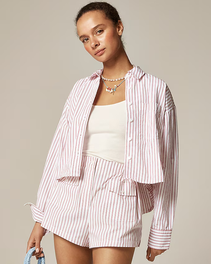 Mini boxer short in oxford stripe | J. Crew US