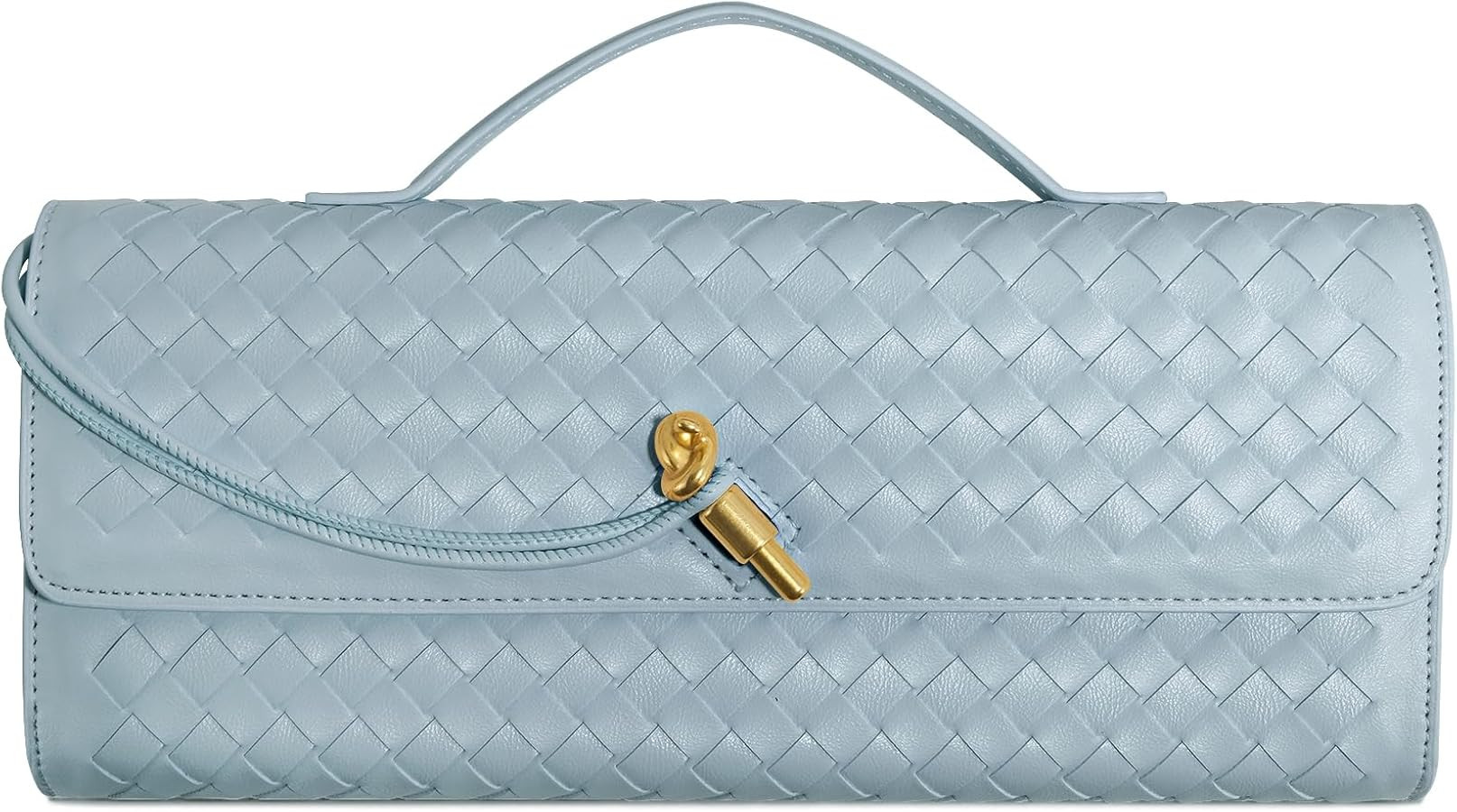 Woven Clutch Purses for Women, Formal Satchel Leather Evening Bag Shoulder Handbag | Amazon (US)