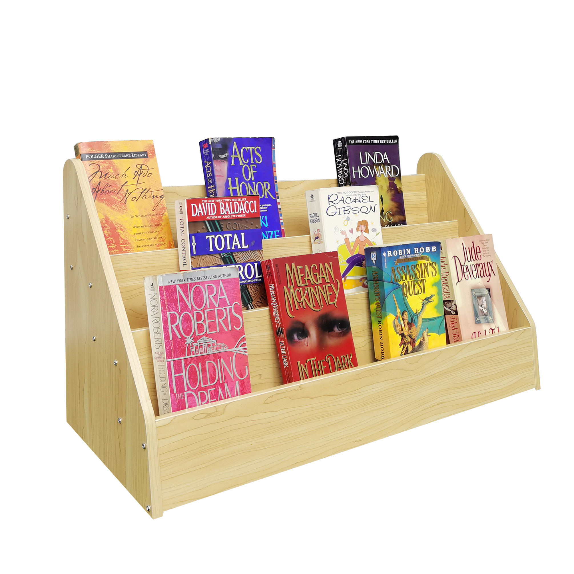 FixtureDisplays® Maple Color Countertop Book Shelf Display, Greeting Card Rack, Step Rack for Li... | Walmart (US)