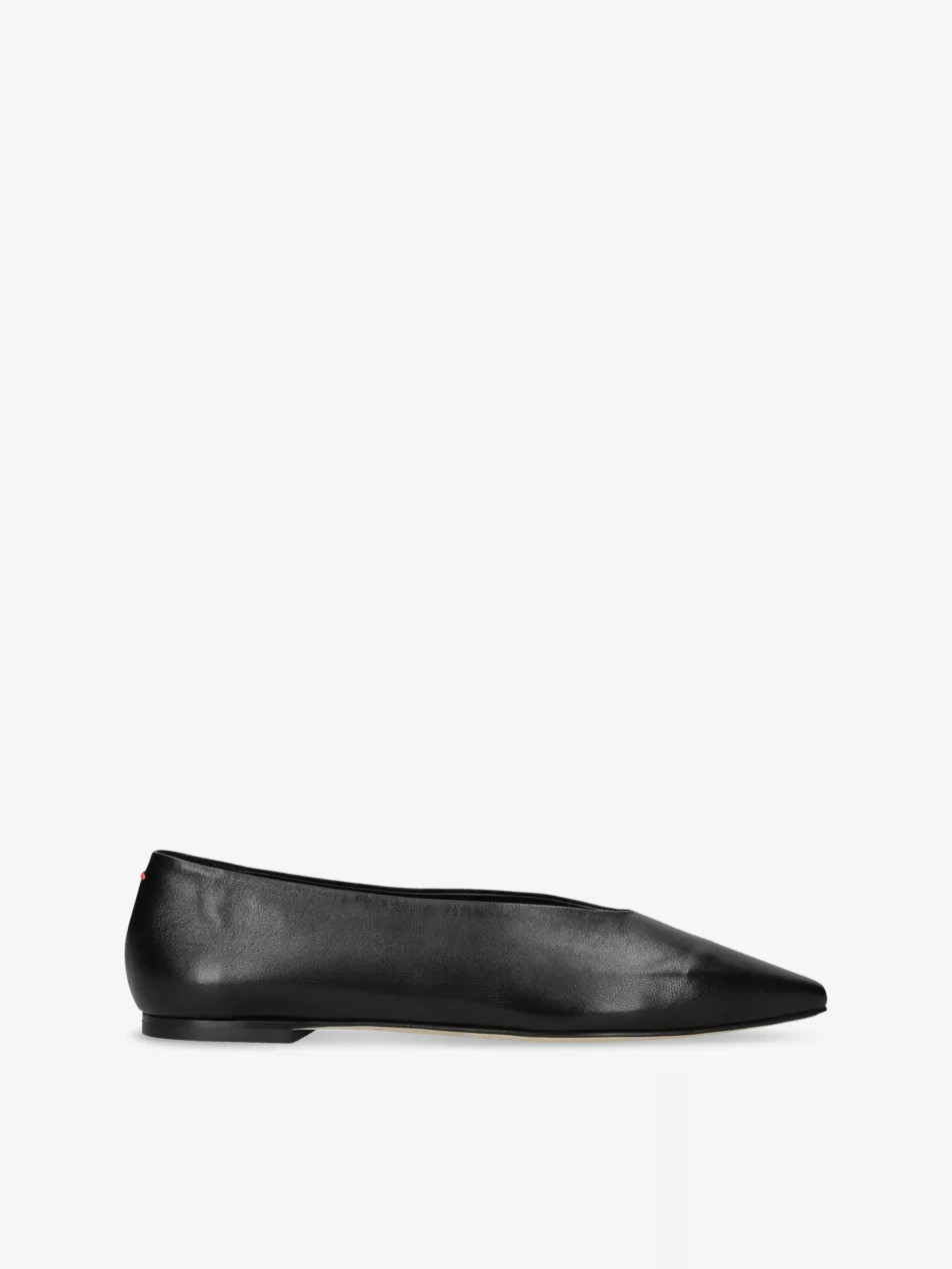 Betty Square-Toe Leather Ballet Flats | Selfridges