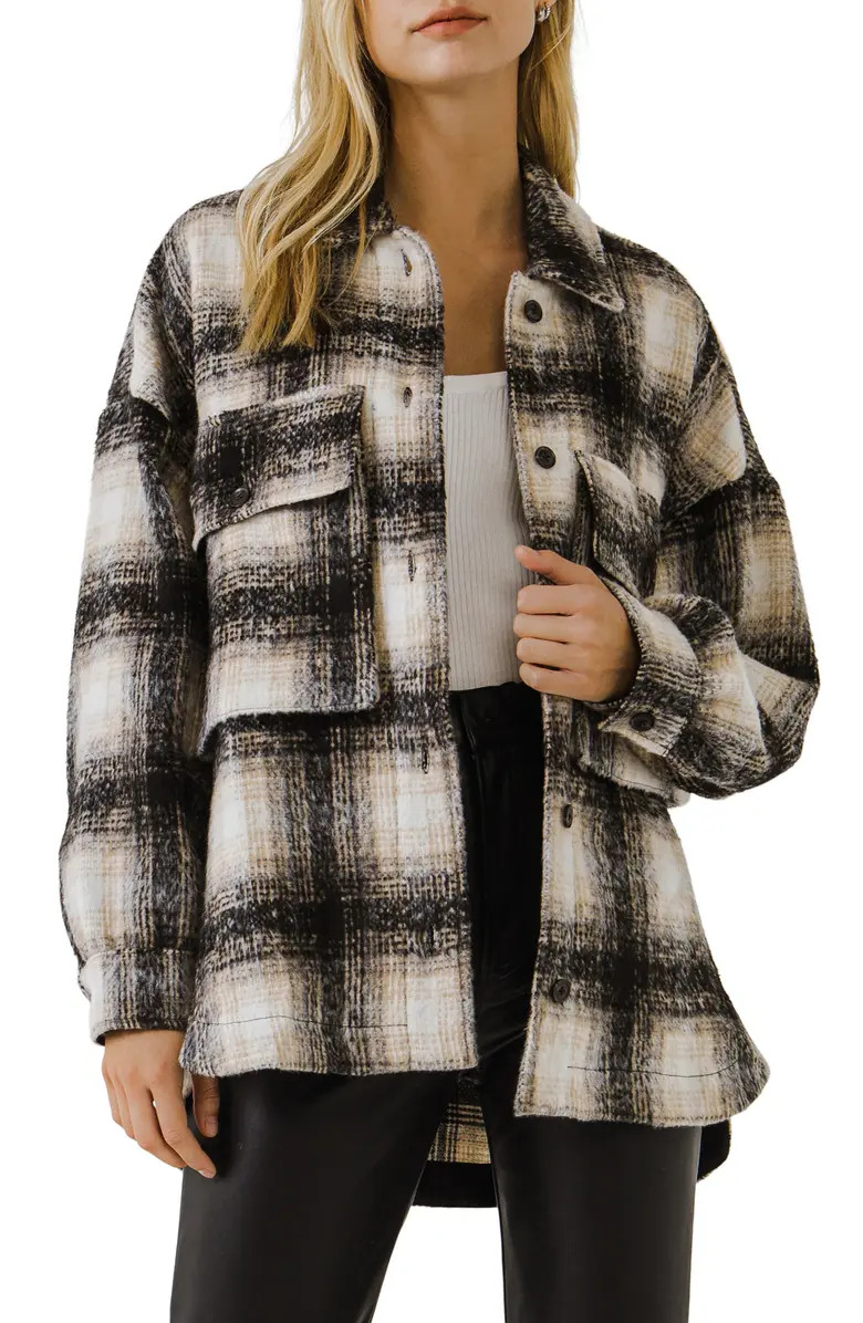 Plaid Oversize Shirt Jacket | Nordstrom