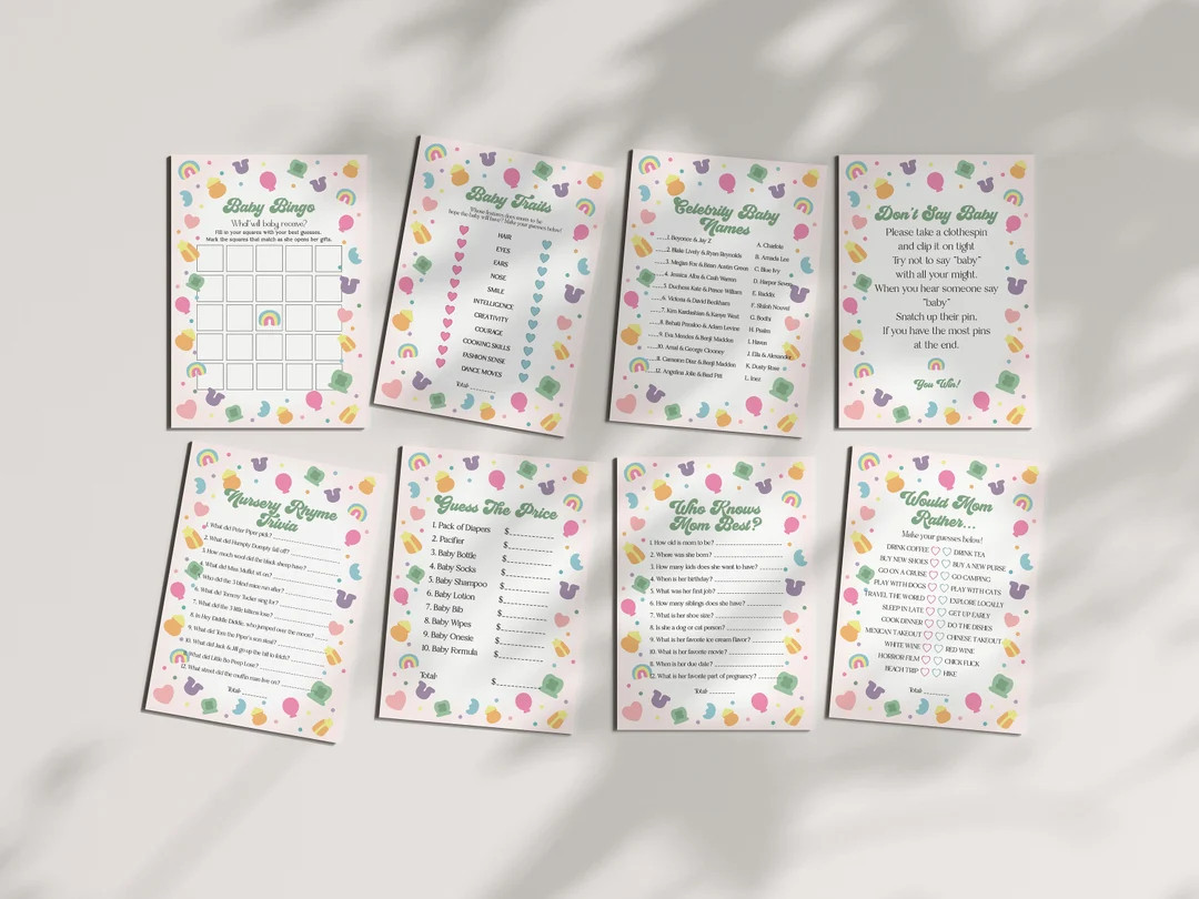Lucky Shamrock St Patricks Baby Shower Games Bundle, Instant Download March Baby Shower for Girl,... | Etsy (US)