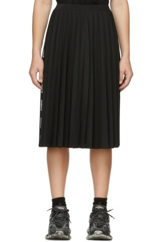 Black Pleated Logo Skirt | SSENSE