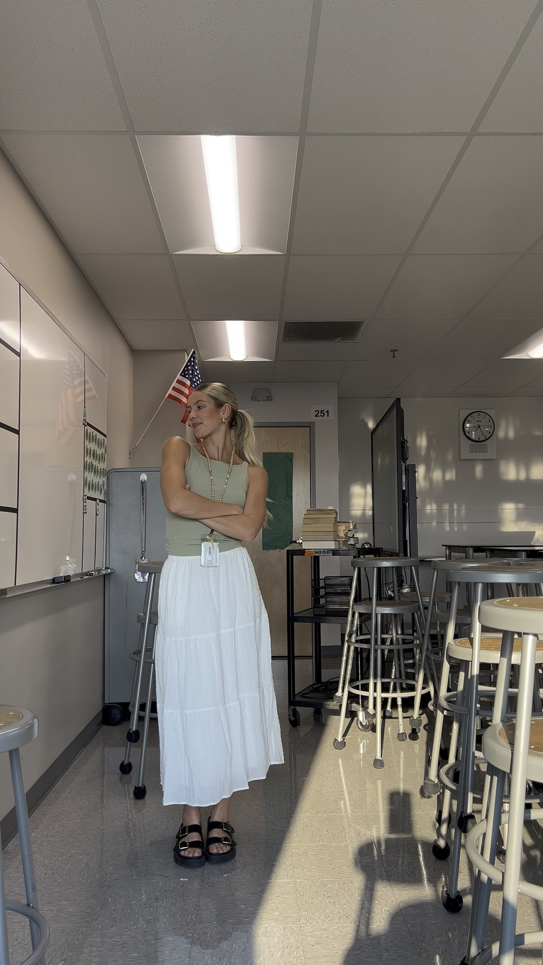 First ootd back in my classroom!! This white maxi skirt from Gray Bandit is my new obsession!! Size small in top and bottom! 

#LTKBacktoSchool #LTKVideo #LTKWorkwear