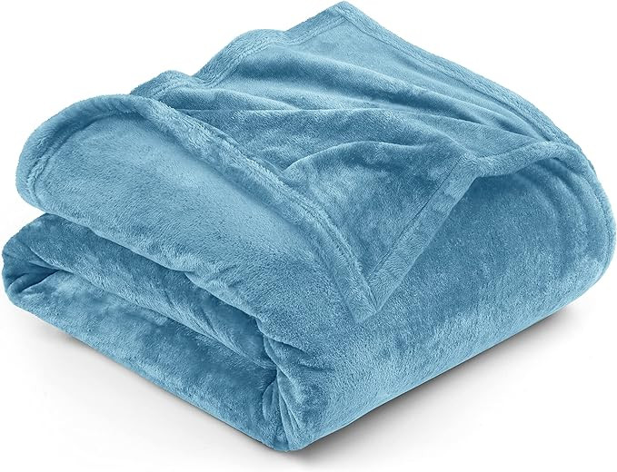 Utopia Bedding Fleece Blanket Twin Size Washed Blue 300GSM Luxury Anti-Static Fuzzy Soft Microfib... | Amazon (US)
