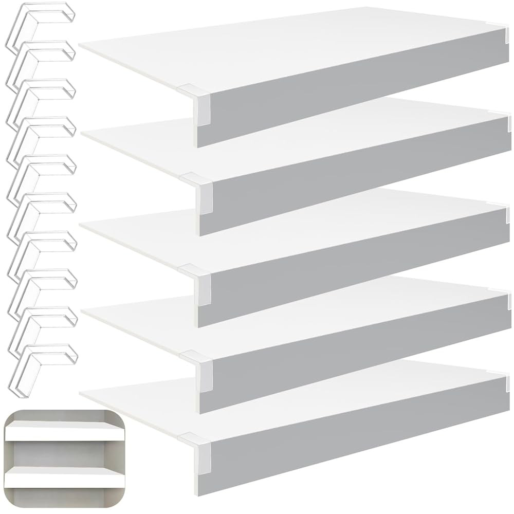 5 Pcs Wire Rack Covers, 39x12x1.6 in PVC Wire Shelf Cover for Pantry, Removable Closet Decoration... | Amazon (US)
