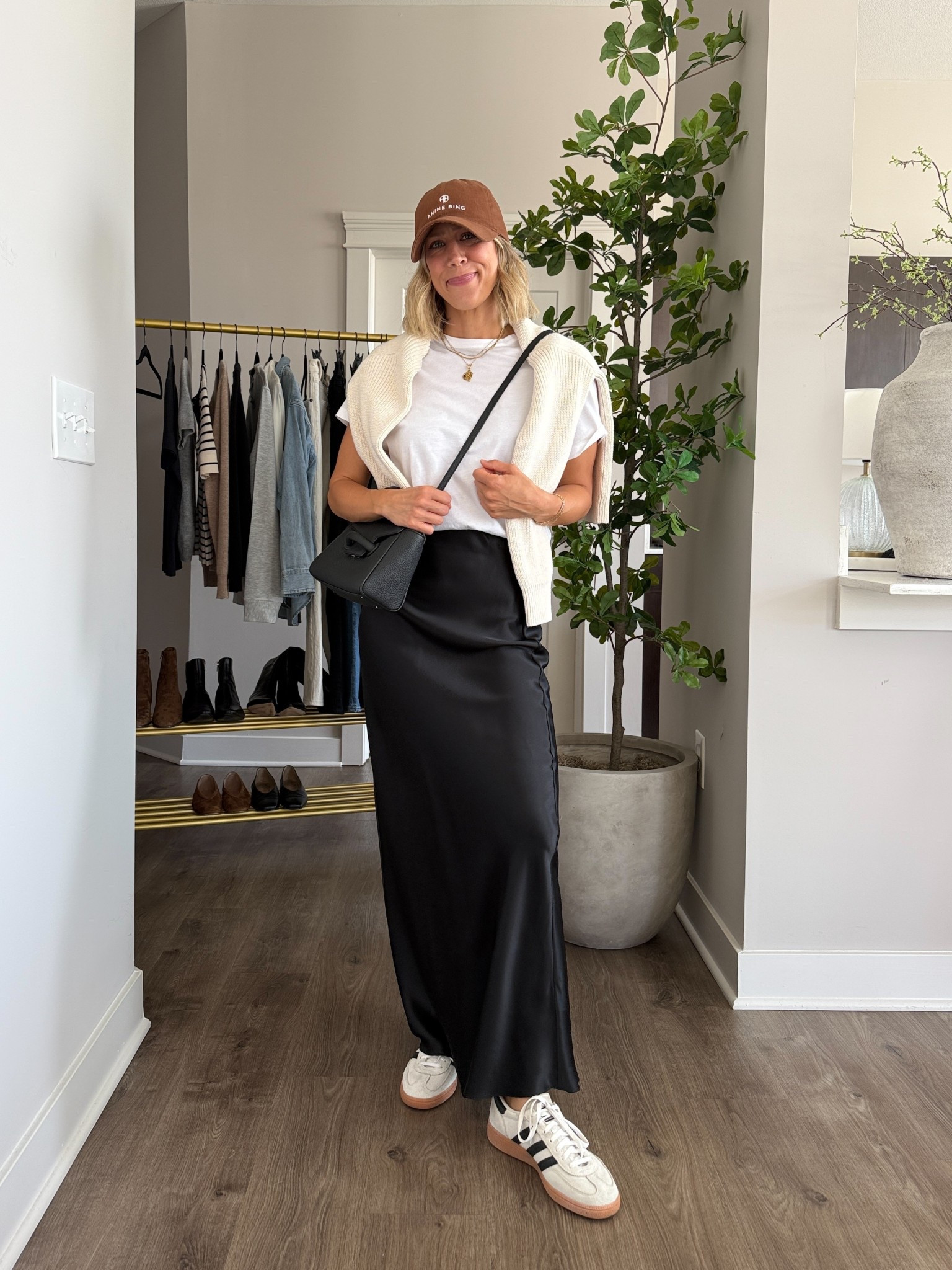 Wearing small silk skirt, small tee, small 1/2 zip sweater, sneakers tts

#LTKFindsUnder100 #LTKOver40 #LTKStyleTip