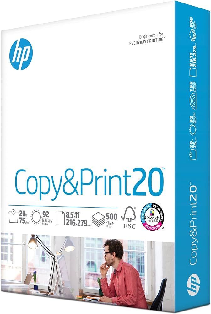 HP Printer Paper | 8.5 x 11 Paper | Copy &Print 20 lb | 1 Ream Case - 500 Sheets| 92 Bright | Mad... | Amazon (US)