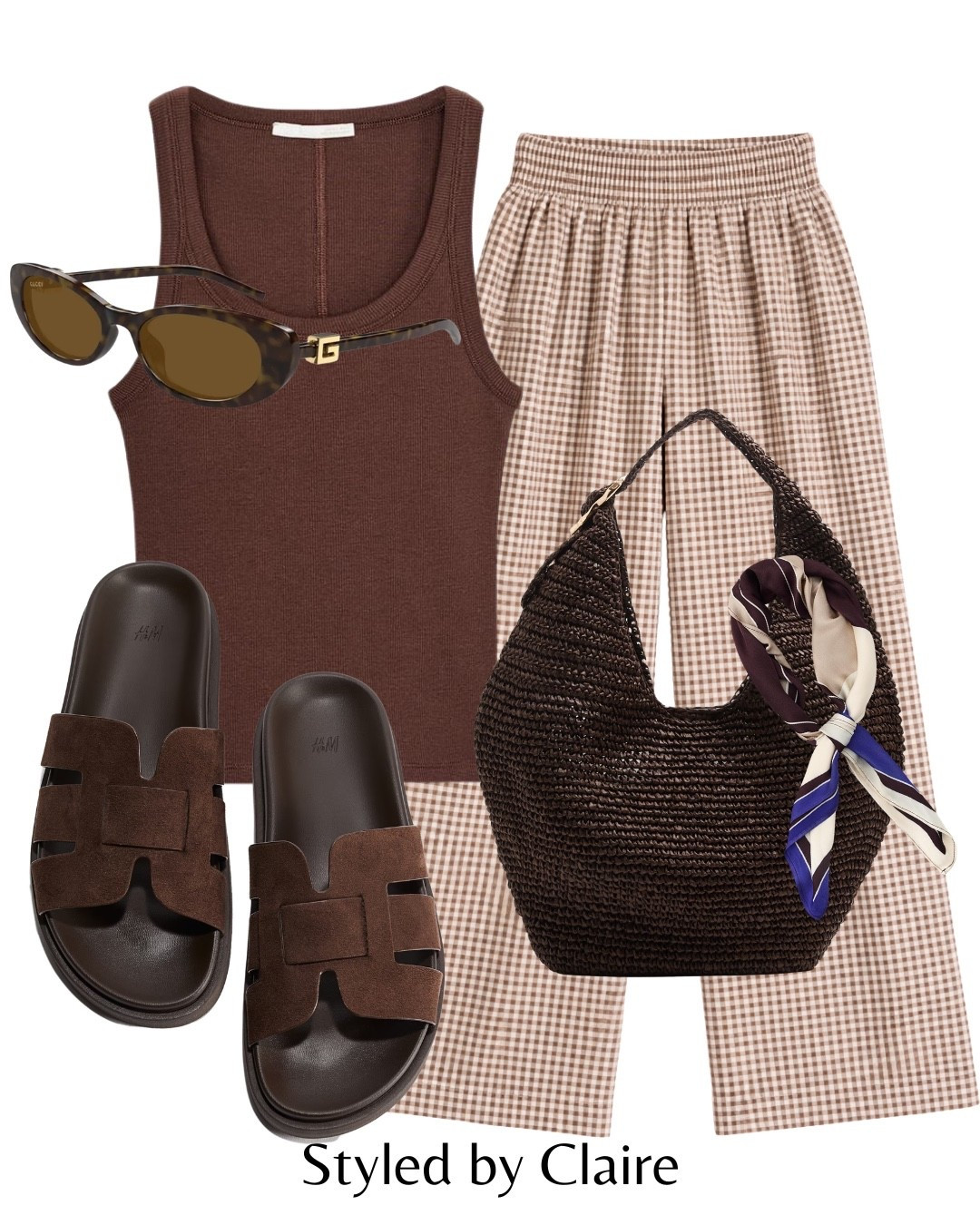 GINGHAM TROUSERS🤎
Tags: Zara chocolate mocha brown tank
top cotton asos trending pants sandals H&M Hermes dupes straw tote woven shoulder bag other stories marks Spencer silk scarf Gucci sunglasses fashion capsule wardrobe city break realistic spring outfit chic women’s style neutral 

#LTKsummer #LTKspring #LTKstyletip