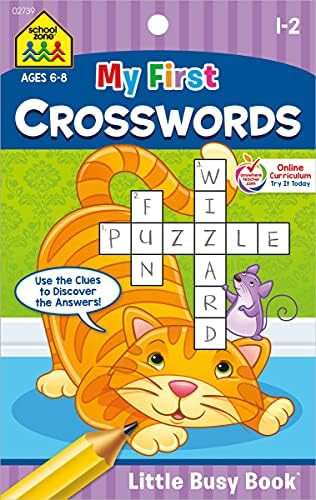 School Zone - My First Crosswords Workbook - Ages 6 to 8, 1st to 2nd Grade, Activity Pad, Word Puzzl | Amazon (US)