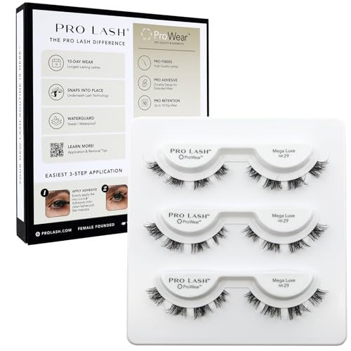 Pro Lash ProWear Professionally Styled Lash Clusters - Easiest to Apply Eyelash Cluster - 10 Day Eyelashes - Waterproof Lashes Clusters - 3 Sets - Mega Luxe No. 29 - Black | Amazon (US)