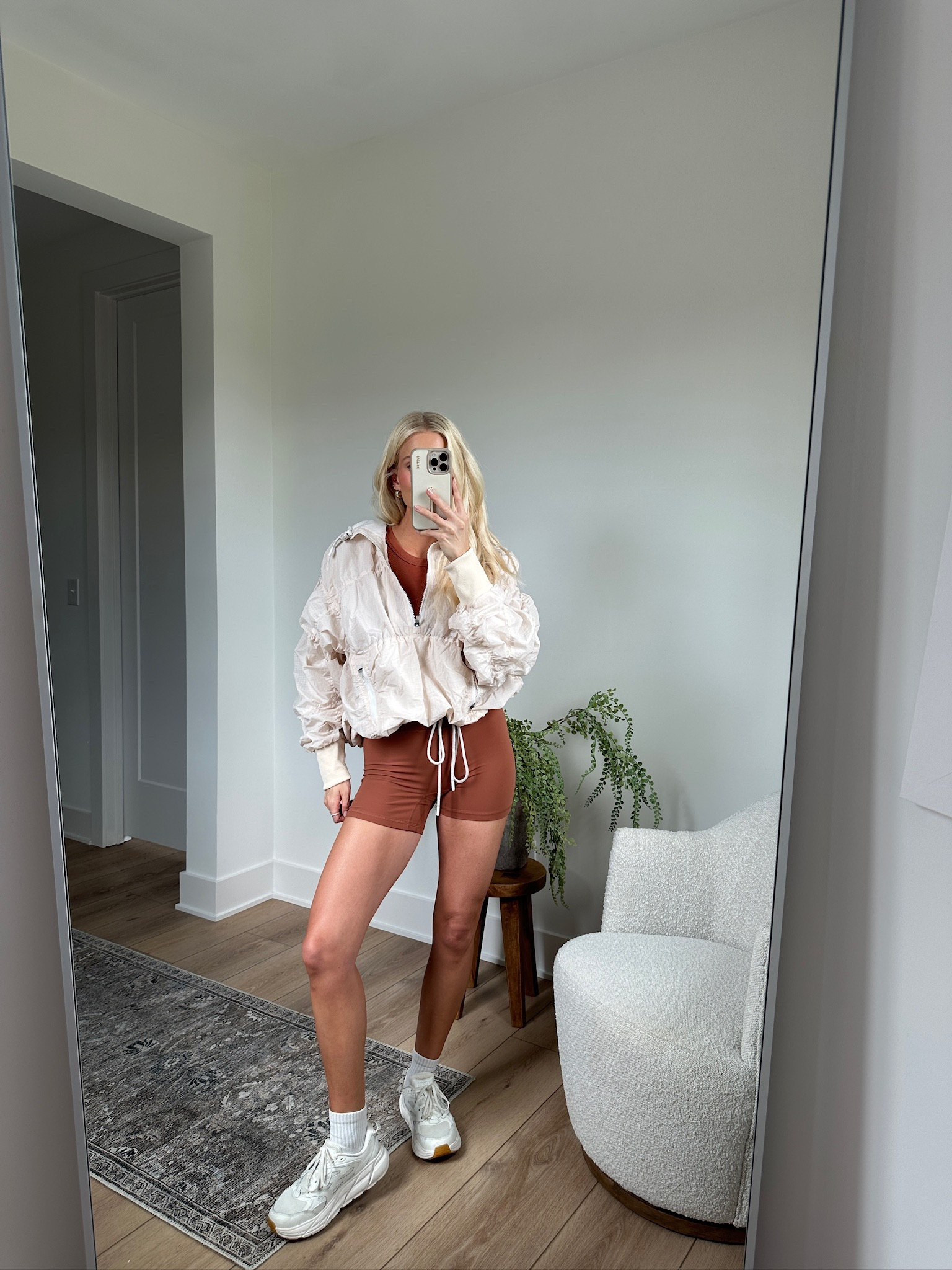 Cute jacket for transitional weather! Size small in jacket, tank and shorts! Spend $150 get $50  #FPMovementPartner @fpmovement 

#LTKActive #LTKFitness #LTKSaleAlert