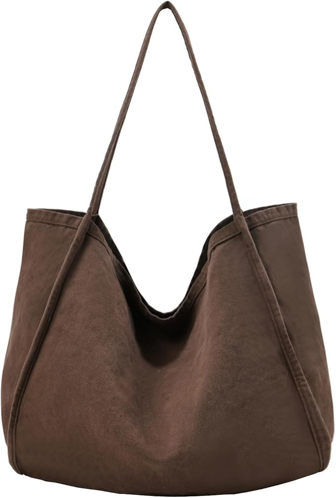ALUDAPIJU Casual Canvas Tote Bag for Women Large Slouchy Hobo Shoulder Bag for Work Travel Tote P... | Amazon (US)