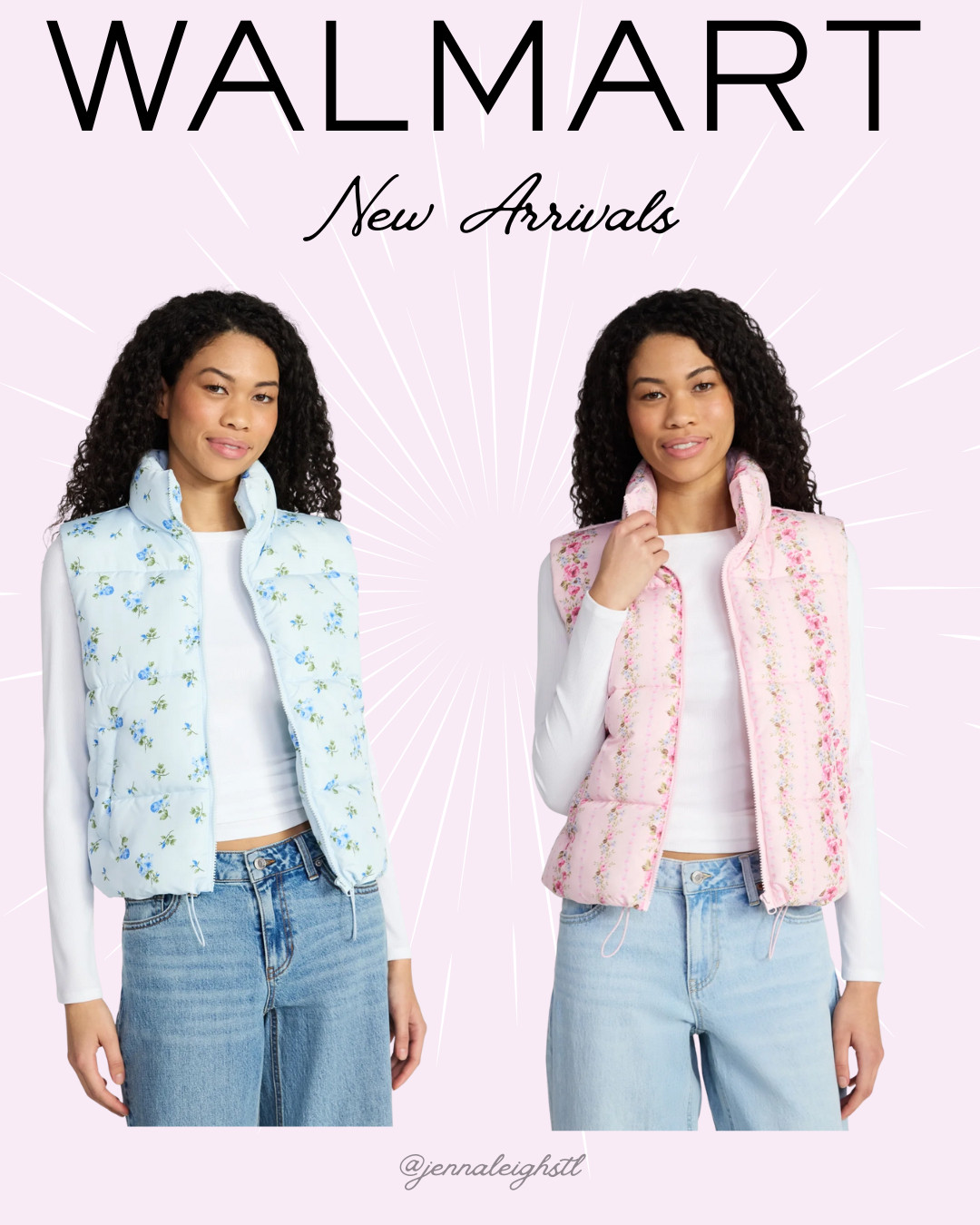 Floral puffer vest from No Boundaries just hit Walmart. Such a fun new find. 

 #LTKSeasonal #LTKMidsize #LTKFindsUnder50