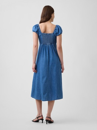 Puff Sleeve Midi Dress | Gap Factory