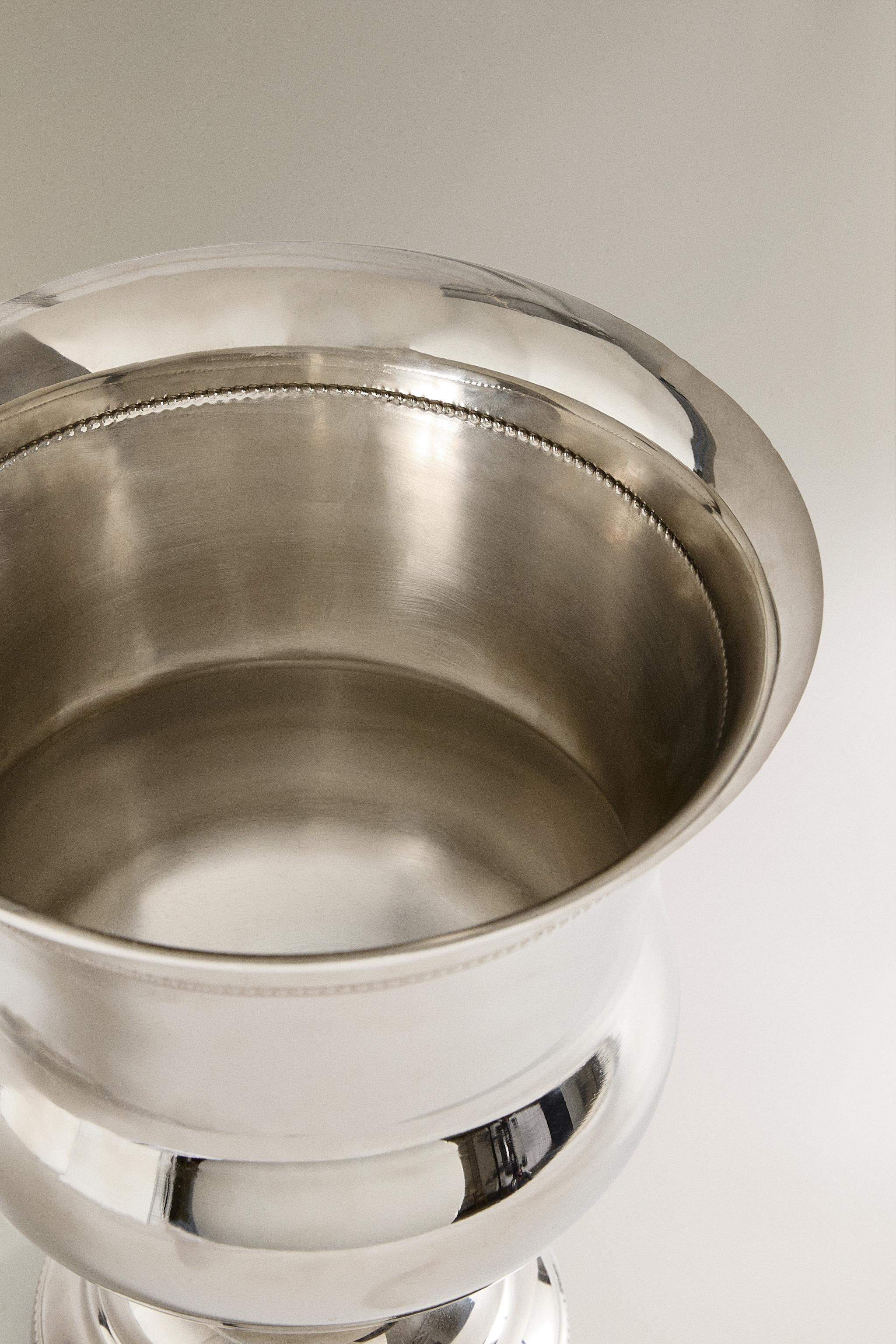 LARGE STEEL WINE GLASS VASE | Zara UK