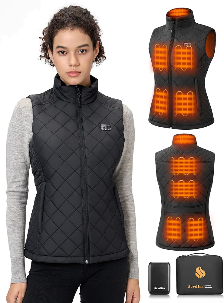 Women's Quilted Heated Vest with Battery Pack 16000mAh 7.4V, Warming Heated Vest for Women, Elect... | Amazon (US)