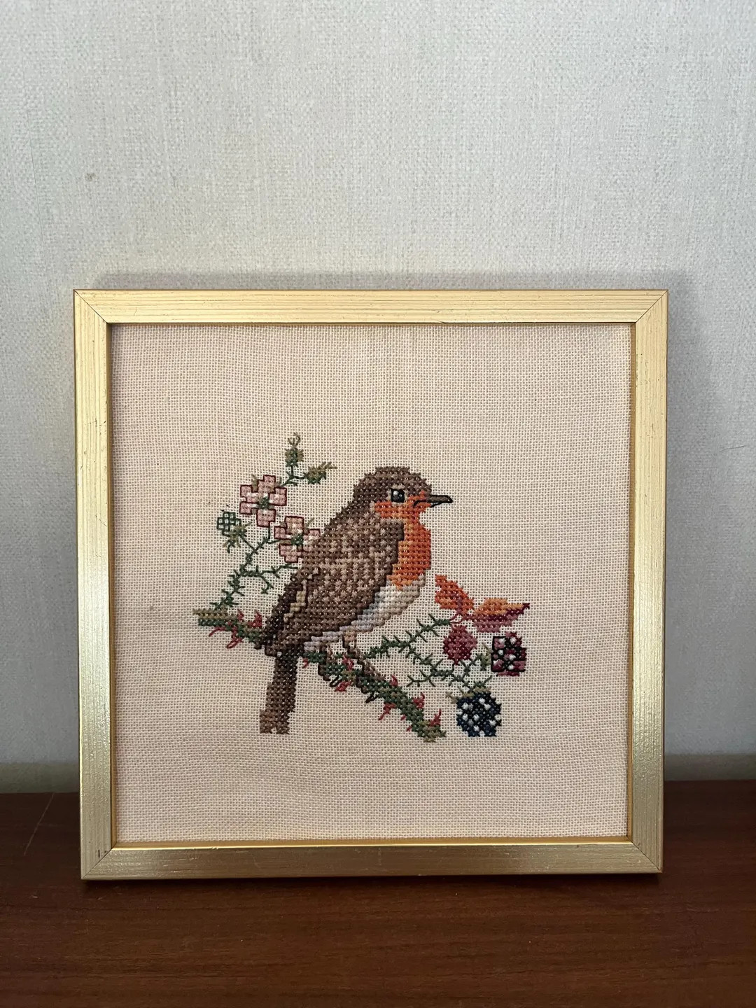 Vintage Embroidery | Bird Needlepoint Wall Art | Framed Cross-stitch | Etsy (US)