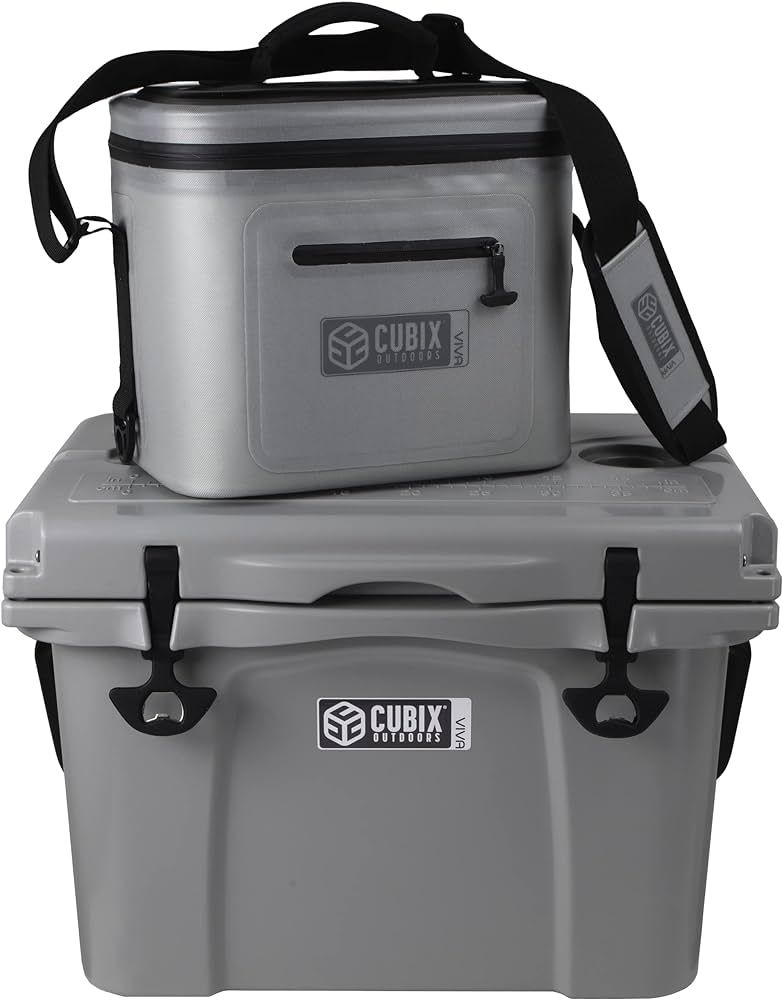 Cubix Outdoors Viva 25qt/8L Rotomolded Portable Hard Cooler Ice Chest + Soft Cooler Bag Insulated... | Amazon (US)