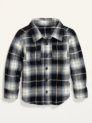 Plaid Flannel Double-Pocket Shirt for Toddler Boys | Old Navy (US)
