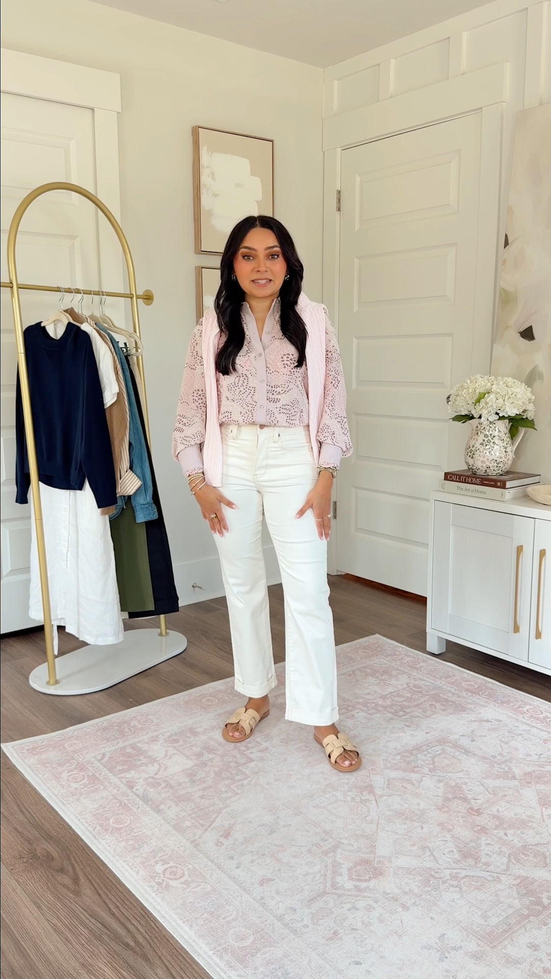 Blush blouse XXS TTS
Pink sweater XS TTS
Marilyn Straight Jeans wash Vintage White - Size O petite, I size down a size in this brand, 27" inseam Beige sandals - Size 5 TTS

#LTKPetite #LTKgrwm #LTKootd